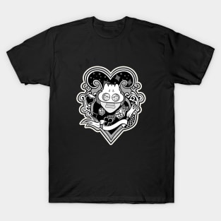 Dope Slluks card with heart ink-pencil black-and-white illustration T-Shirt